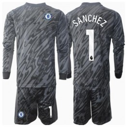 Chelsea Robert Sanchez #1 Keeper Uit tenue Kids 2024-25 Lange Mouw (+ Korte broeken)